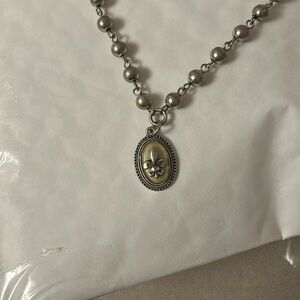 Beaded necklace vintage with saint symbol